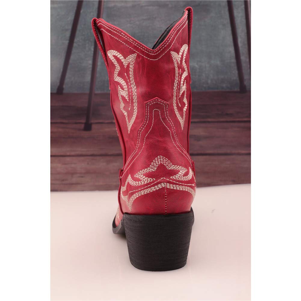 SO SIMPOK Women's Classic Cowgirl Boots - Retro Western Ankle Boots with Embroidered Design for Ladies | Perfect for Country Dancing, Rodeo Events & Western Fashion Outfits