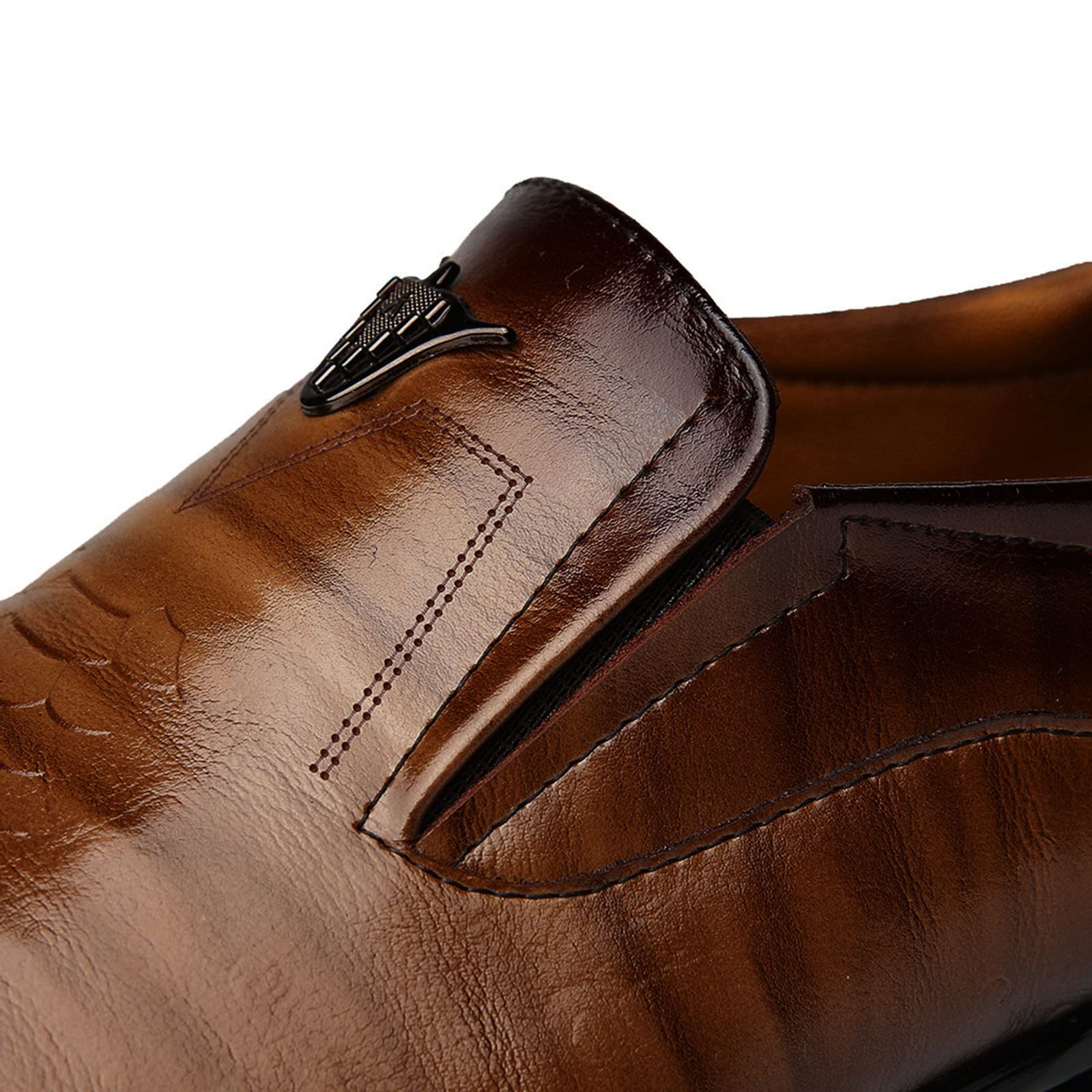 **Men's Classic Leather Slip-On Dress Shoes - Retro Oxford Loafers for Business, Wedding & Office Wear - Comfortable & Stylish Formal Footwear for Work & Special Occasions**