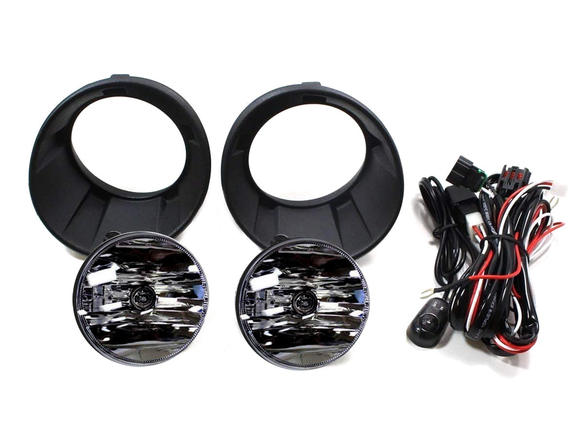 Smoked Lens Fog Lights with Bezel Cover & Wiring Kit for 2010-2013 Chevy Camaro LS/LT - Durable Replacement for Improved Night Visibility & Style Upgrade