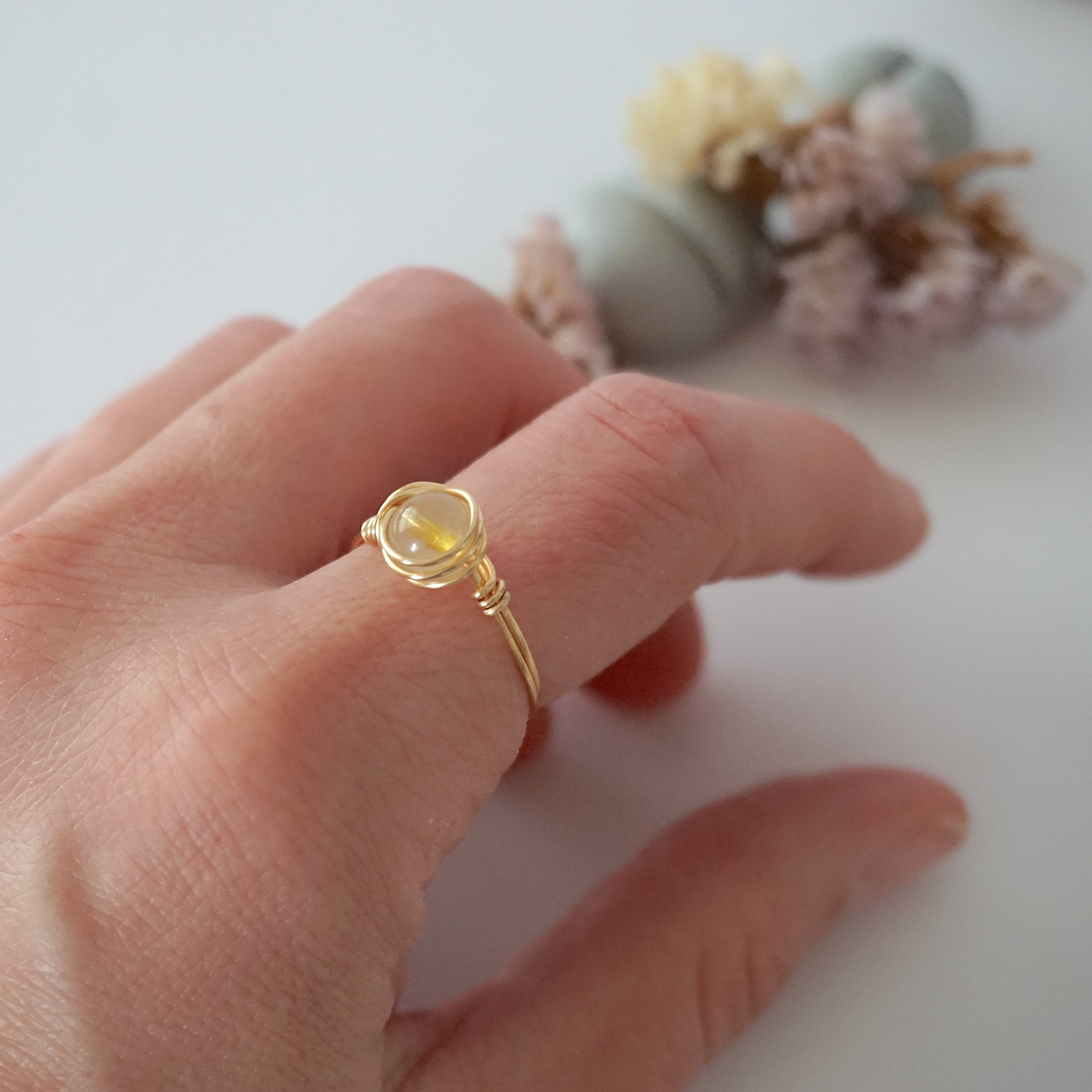 Simple Citrine Birthstone Ring for Women - Elegant November Birthstone Jewelry Gift for Mom, Sister, Wife | Perfect for Birthdays, Anniversaries & Everyday Wear