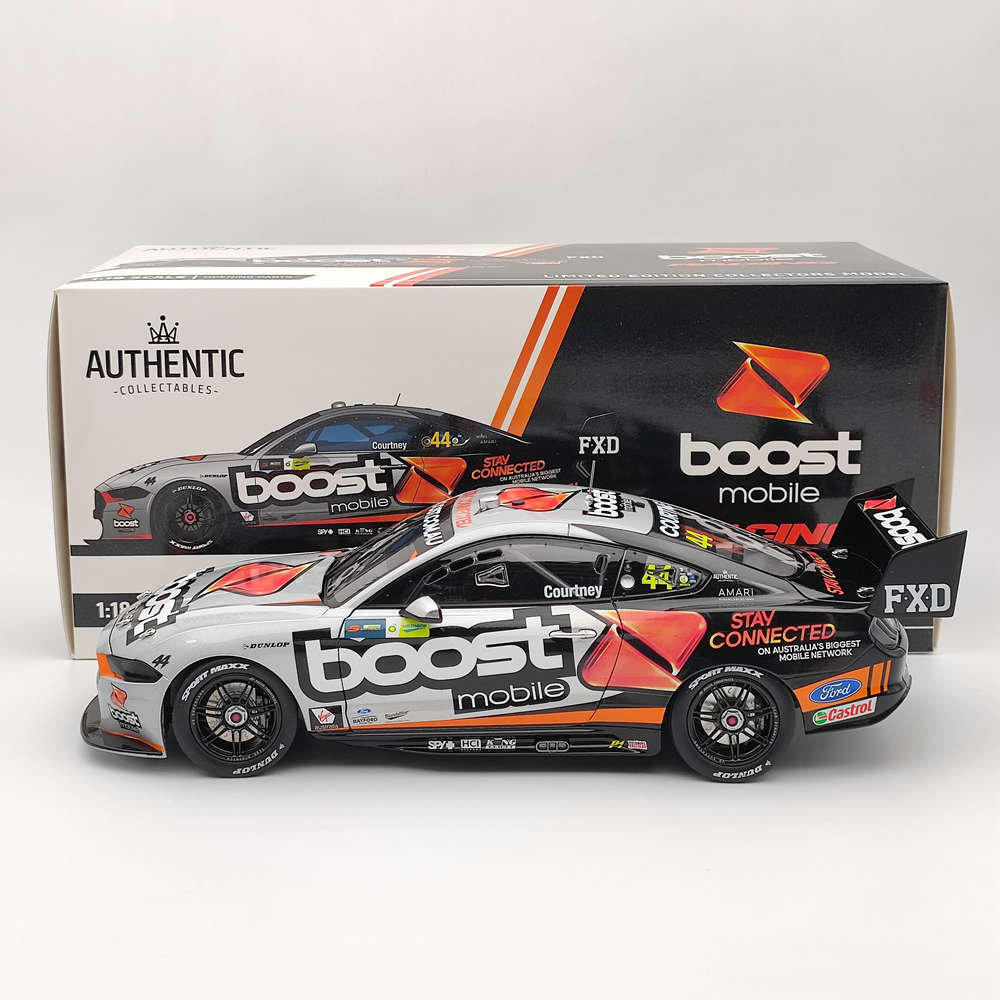 1/18 Scale Authentic Boost Mobile Racing #44 Ford Mustang GT 2020 Diecast Model Car - James Courtney Collectible Toy Car Gift for Kids & Adults - Perfect for Display, Racing Enthusiasts & Car Collectors
