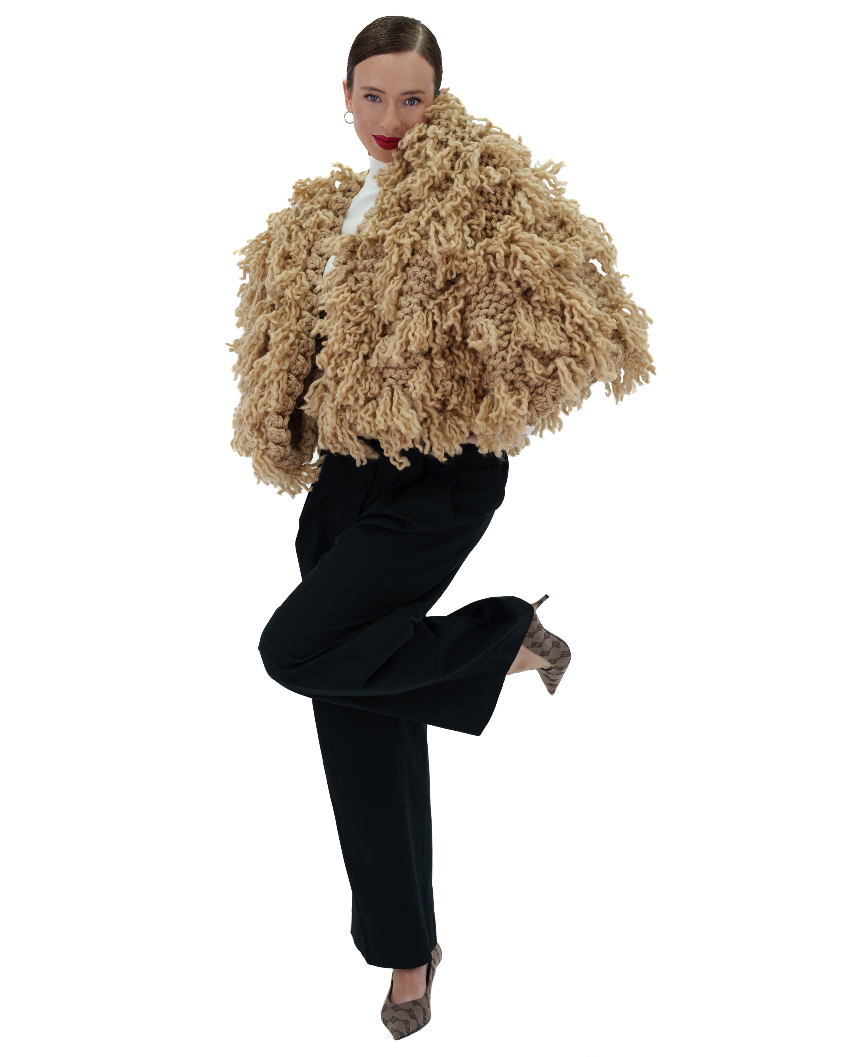 Women's Soft Fur-Like Cardigan - Cozy Winter Knit Sweater for Casual Wear, Office & Lounge