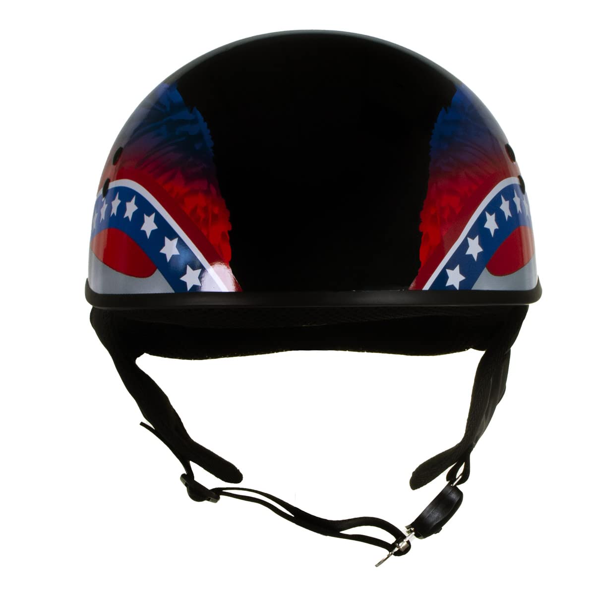 Hot Leathers HLT68 Eagle Wings Black DOT Approved Motorcycle Half Helmet - XXL Size for Cruiser & Harley Riders - Safe & Stylish Skull Cap for Urban Commuting & Weekend Rides