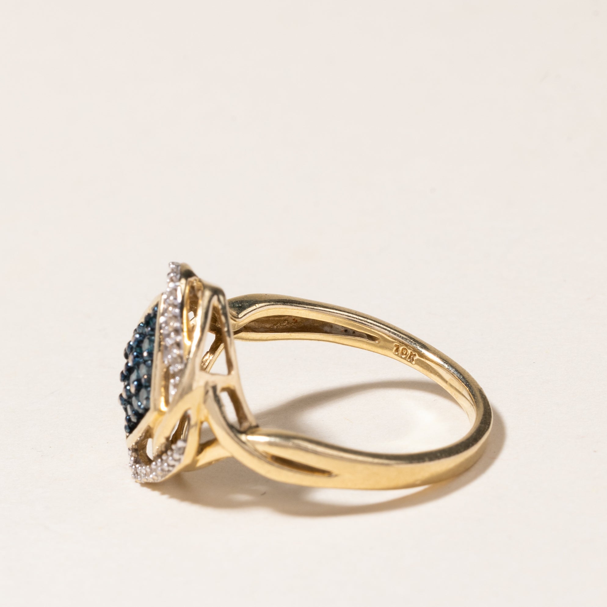 Exquisite 0.32ctw Enhanced Blue Diamond Ring with 0.19ctw Accents - Size 6.75 | Elegant Engagement, Anniversary Gift for Her | Perfect for Weddings, Date Nights & Special Occasions