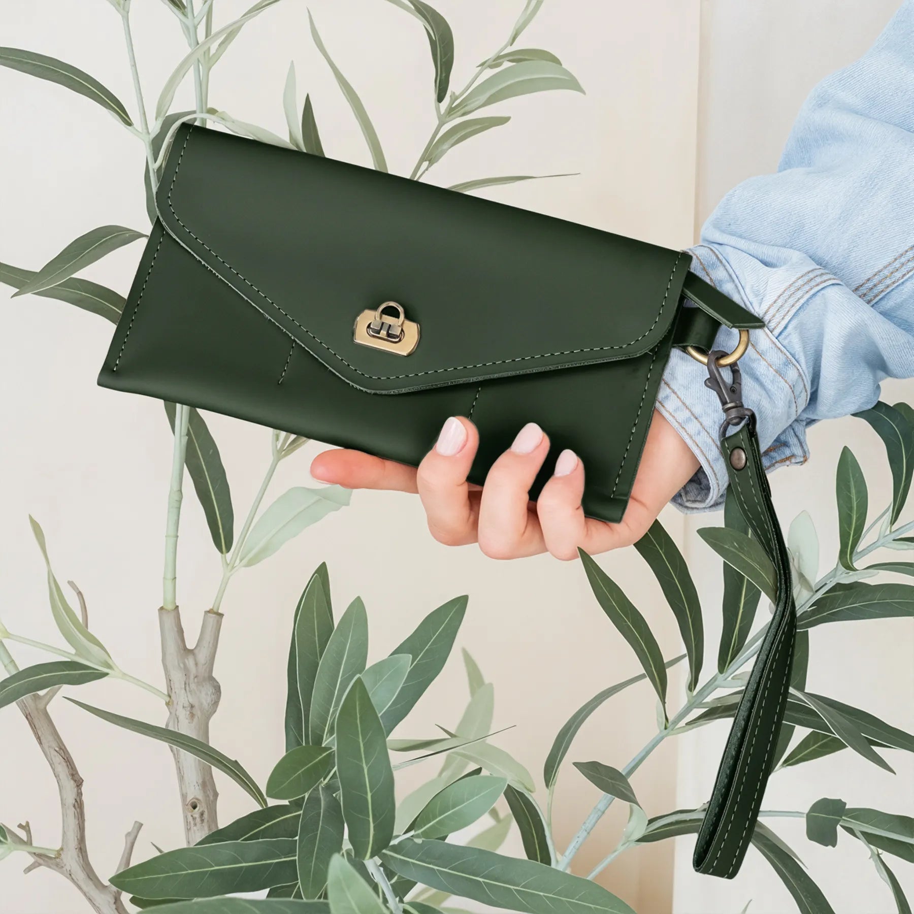 Genuine Leather Wristlet Wallet for Women - Slim RFID Blocking Card Holder with Wrist Strap - Perfect for Travel, Shopping & Everyday Use