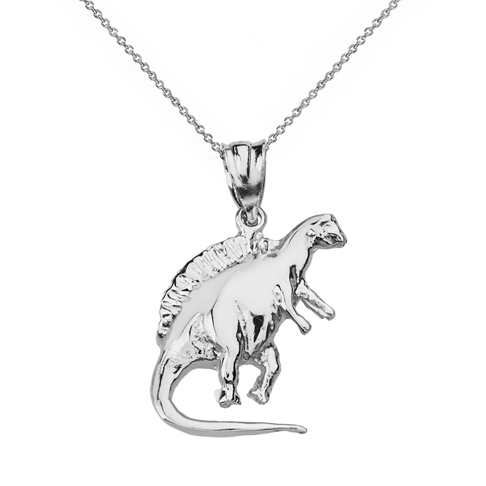 925 Sterling Silver Spinosaurus Dinosaur Charm Pendant Necklace for Women & Men - Jurassic Dino Jewelry Gift for Birthday, Anniversary & Everyday Wear