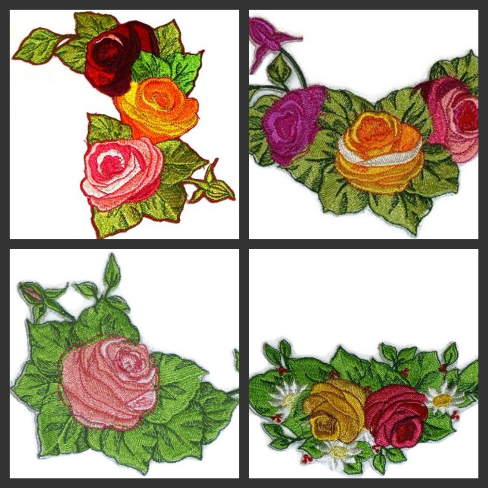 Custom Romantic Rose Embroidered Iron-On/Sew Patch - 4.5