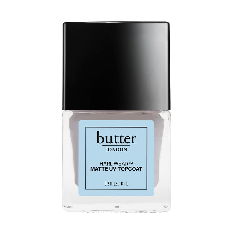 Butter London Hardwear Matte UV Topcoat - Long-Lasting Matte Nail Polish Finish for Manicures & Pedicures - Perfect for Everyday Wear & Special Occasions