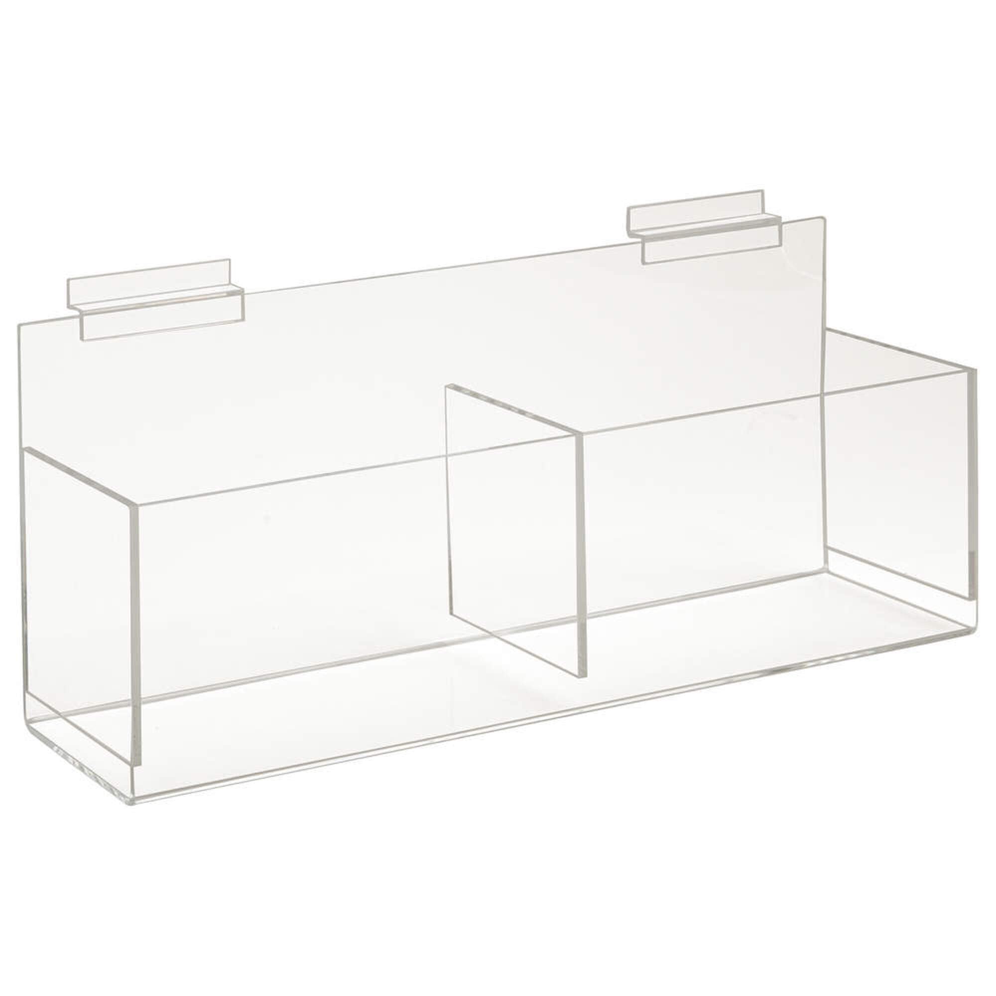 Econoco FF/AD2124 Clear Acrylic Double Hosiery Bin - 8-Pack for Sock & Underwear Storage - Perfect for Retail Stores, Closet Organization & Laundry Room