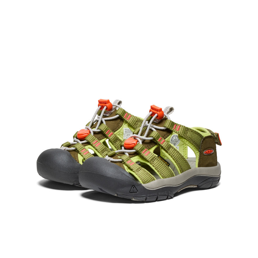 Little Kids' Newport Boundless Sandal - Dark Olive/Scarlet Ibis | Comfortable & Durable Water Shoes for Beach, Pool & Outdoor Play