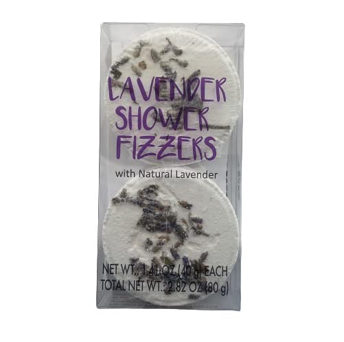 **Lavender Shower Bombs with Essential Oils - Relaxing Bath & Shower Fizzers, 2 Count - Perfect for Stress Relief & Aromatherapy**