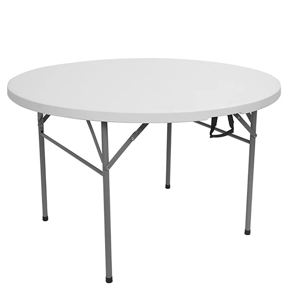 AceX 48 Inch Round Folding Table with Chairs - Heavy Duty 881.85Lb Capacity, Fold-in-Half Design with Carrying Handle & 4 Steel Feet - Perfect for Backyard, Garden, Beach, Picnic, Party, Camping & Outdoor Events