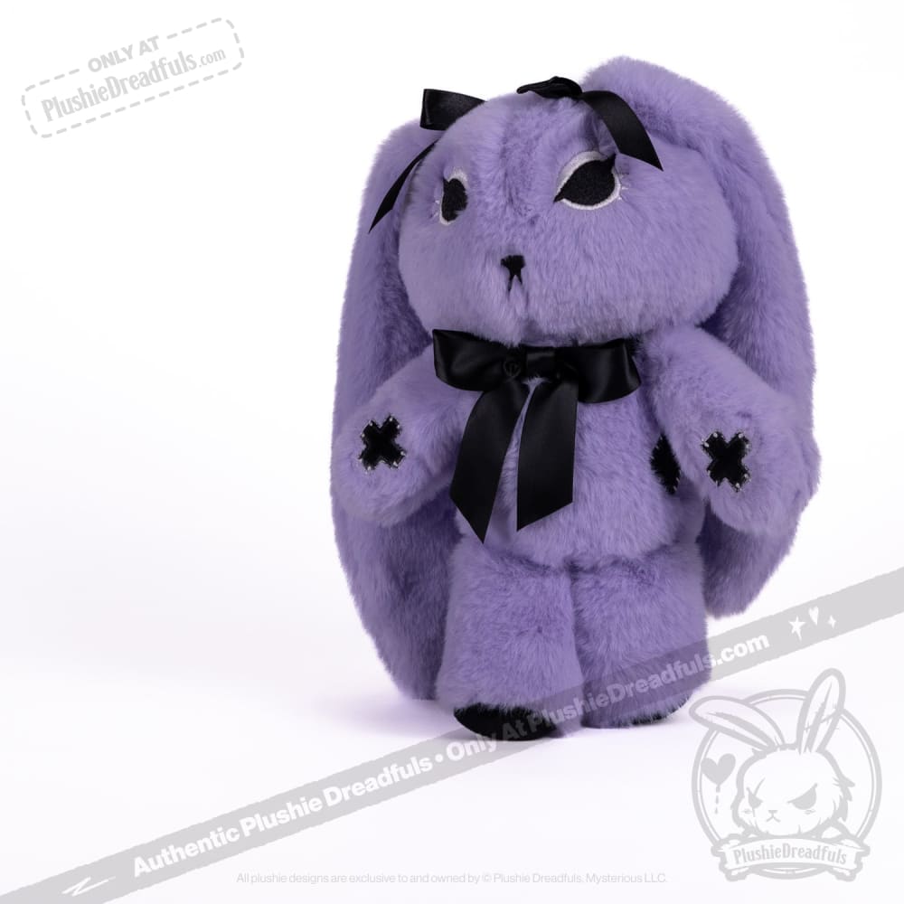 Goth Rabbit Plush Stuffed Animal - Soft Dark Aesthetic Plushie Dreadfuls for Gothic Decor, Bedroom Cuddling & Alternative Gift Ideas