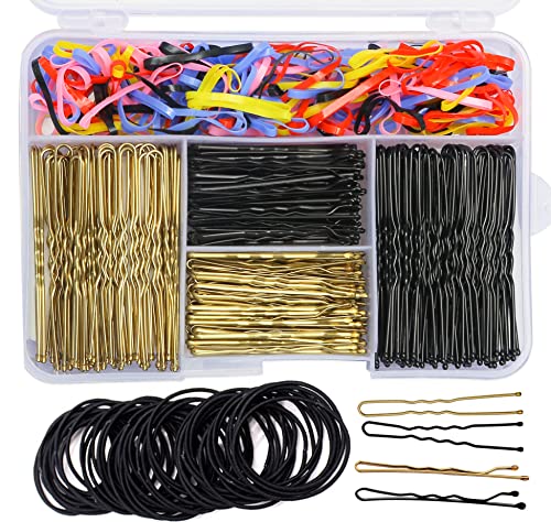 Black and Blonde Bobby and U-Shape Pins