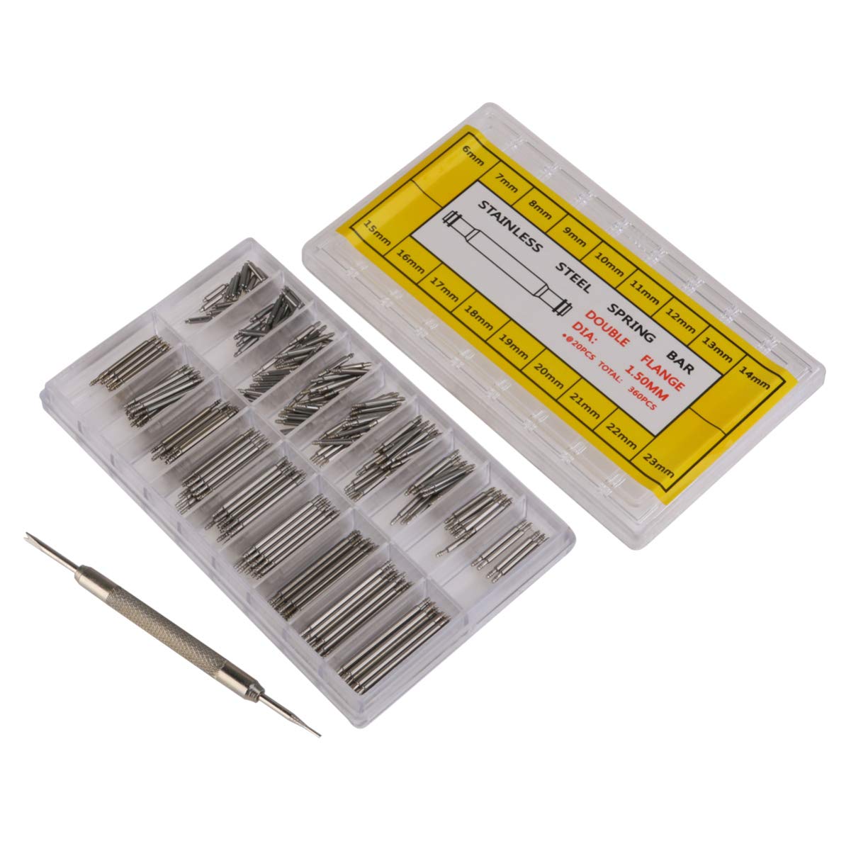 Veemoon 360pcs Professional Watch Band Link Removal Tool Kit - Stainless Steel Spring Bar & Pin Remover for 6mm-23mm Bracelets | Watch Repair & Strap Adjustment Tool for DIY Enthusiasts & Jewelers