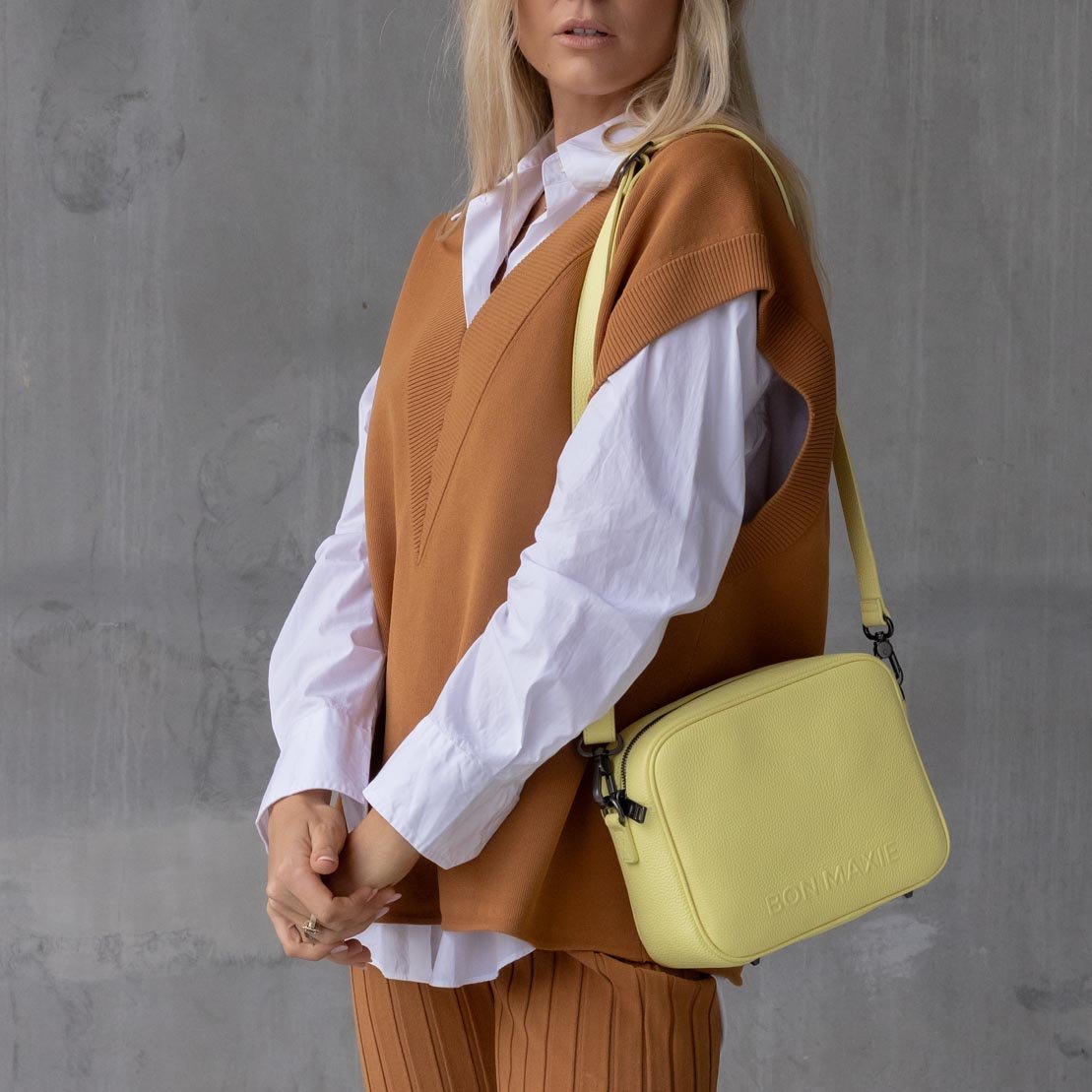 Stylish Sidekick Leather Crossbody Bag in Lemon - Perfect for Everyday Use, Travel & Casual Outings