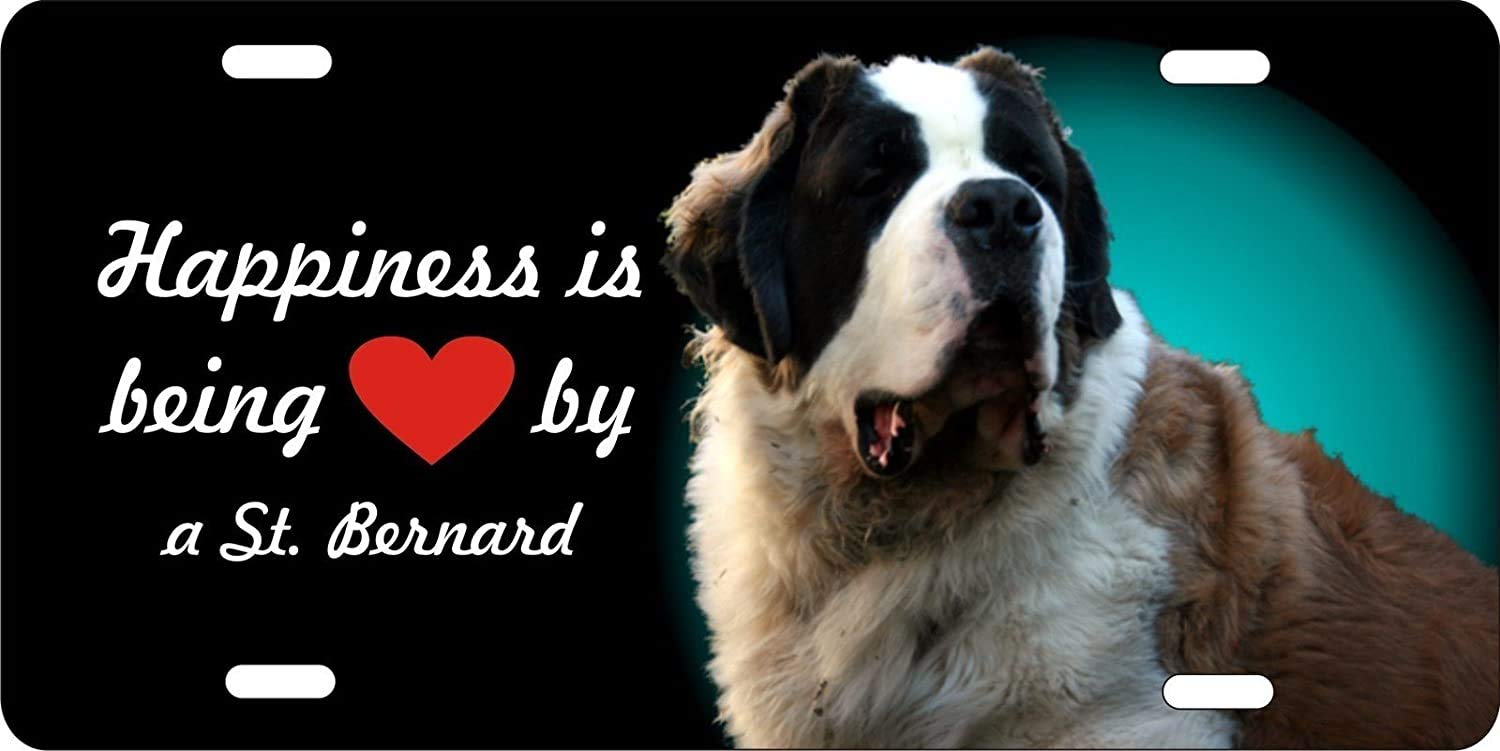 Personalized Saint Bernard Novelty Aluminum License Plate - Custom Vanity Tag for Car Front, 6x12 Inch - Perfect for Dog Lovers & Pet-Themed Vehicle Decor