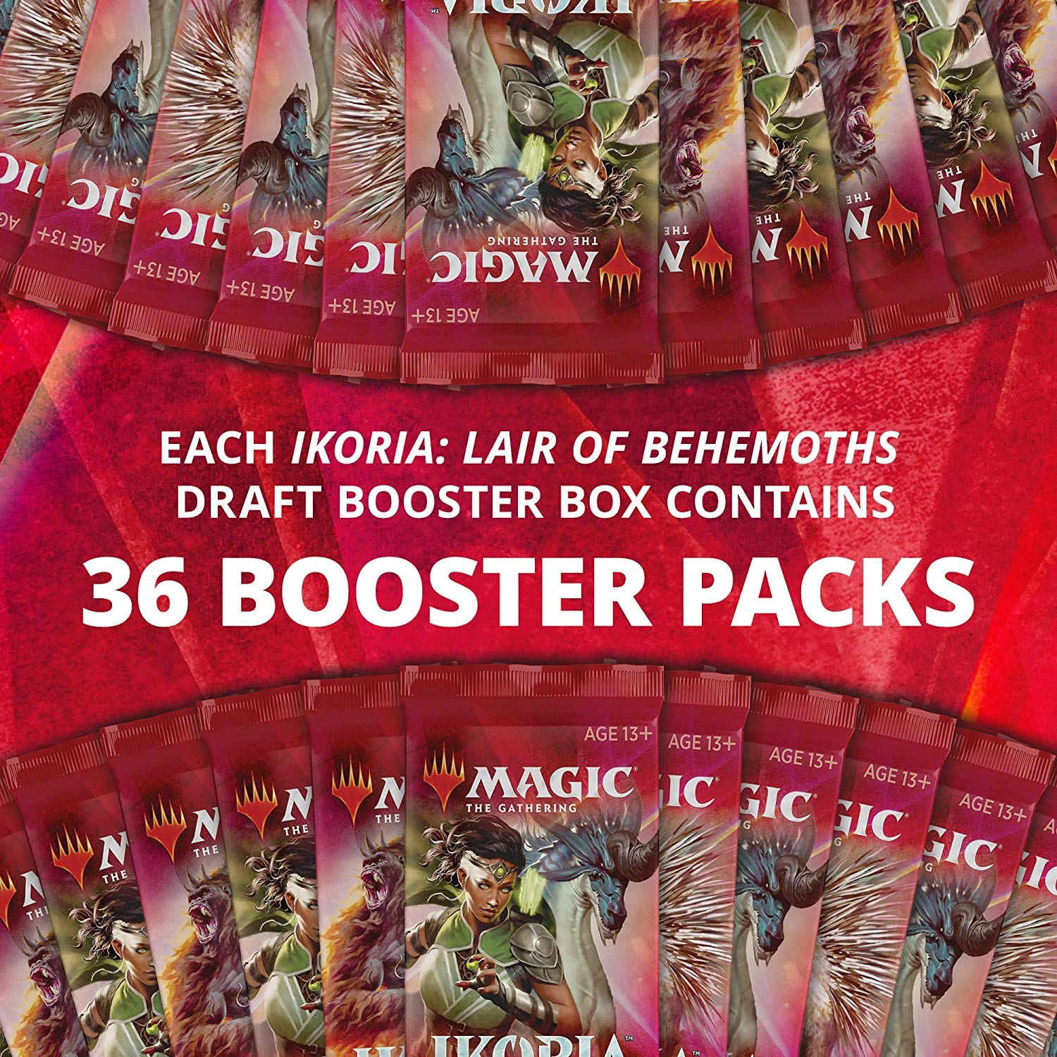 Magic: The Gathering Ikoria: Lair of Behemoths Draft Booster Box - 36 Packs (540 Cards + Box Topper) | Factory Sealed MTG Cards | Perfect for Draft Tournaments & Collector's Storage