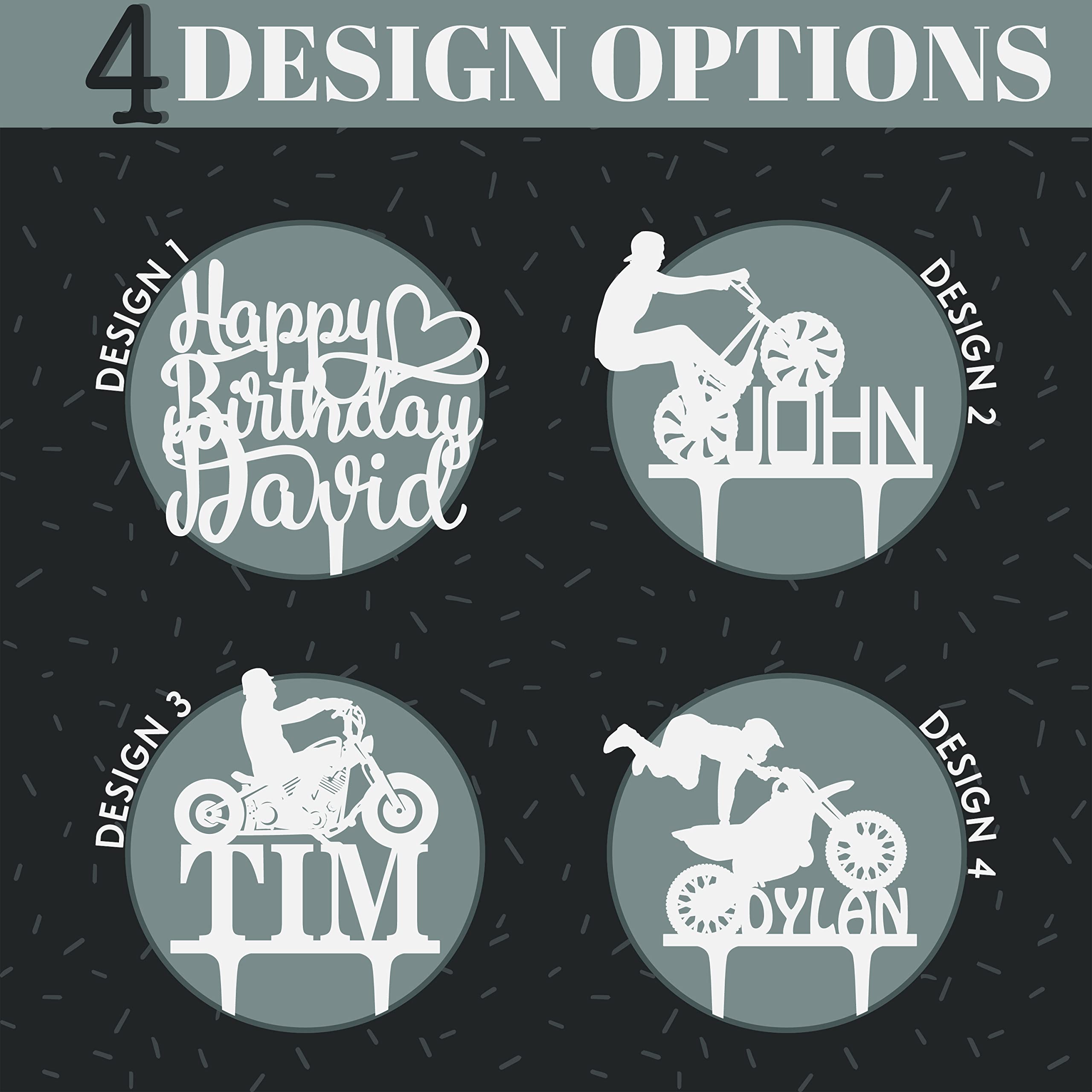 Custom Motocross Dirt Bike Cake Topper - Personalized Birthday Cake Decorations for Bikers & Racing Fans - Perfect for Motorcycle Themed Parties & Off-Road Celebrations