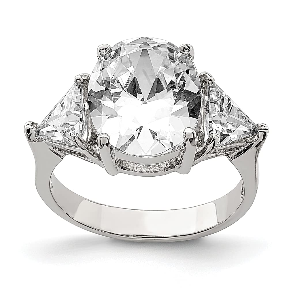 925 Sterling Silver Cubic Zirconia CZ Band Ring - Three Stone Engagement Ring for Women, Elegant Fine Jewelry Gift for Her - Perfect for Anniversaries, Proposals & Special Occasions
