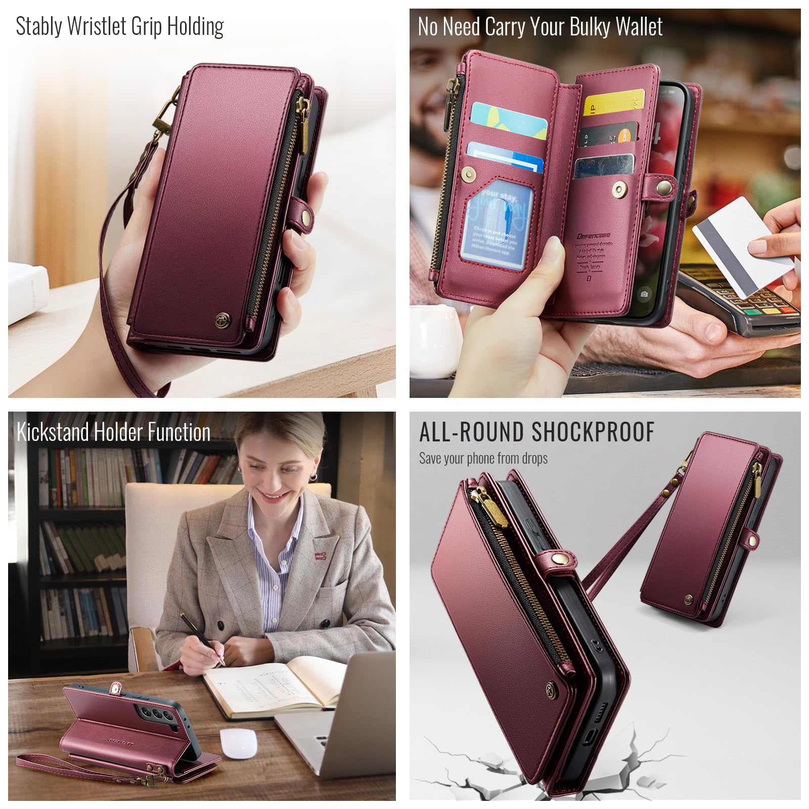 Samsung Galaxy S21 5G Case with RFID Blocking - PU Leather Wallet Phone Cover for Men & Women, Perfect for Daily Use & Travel