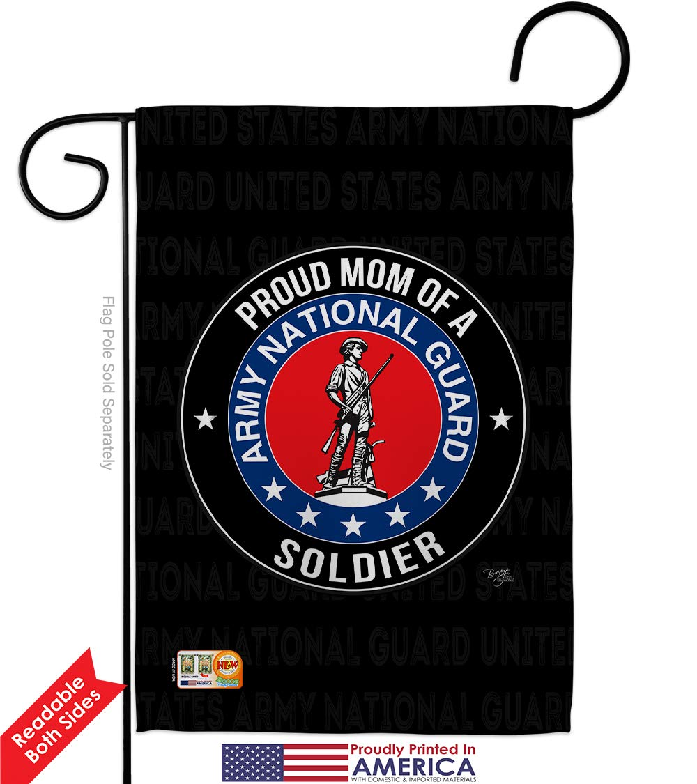 Proud Military Mom Garden Flag - Double-Sided 28x40 Inch USA-Made Army National Guard Yard Banner for Veterans & Armed Forces - Perfect for Front Yard, Porch Decor & Patriotic Gift Giving