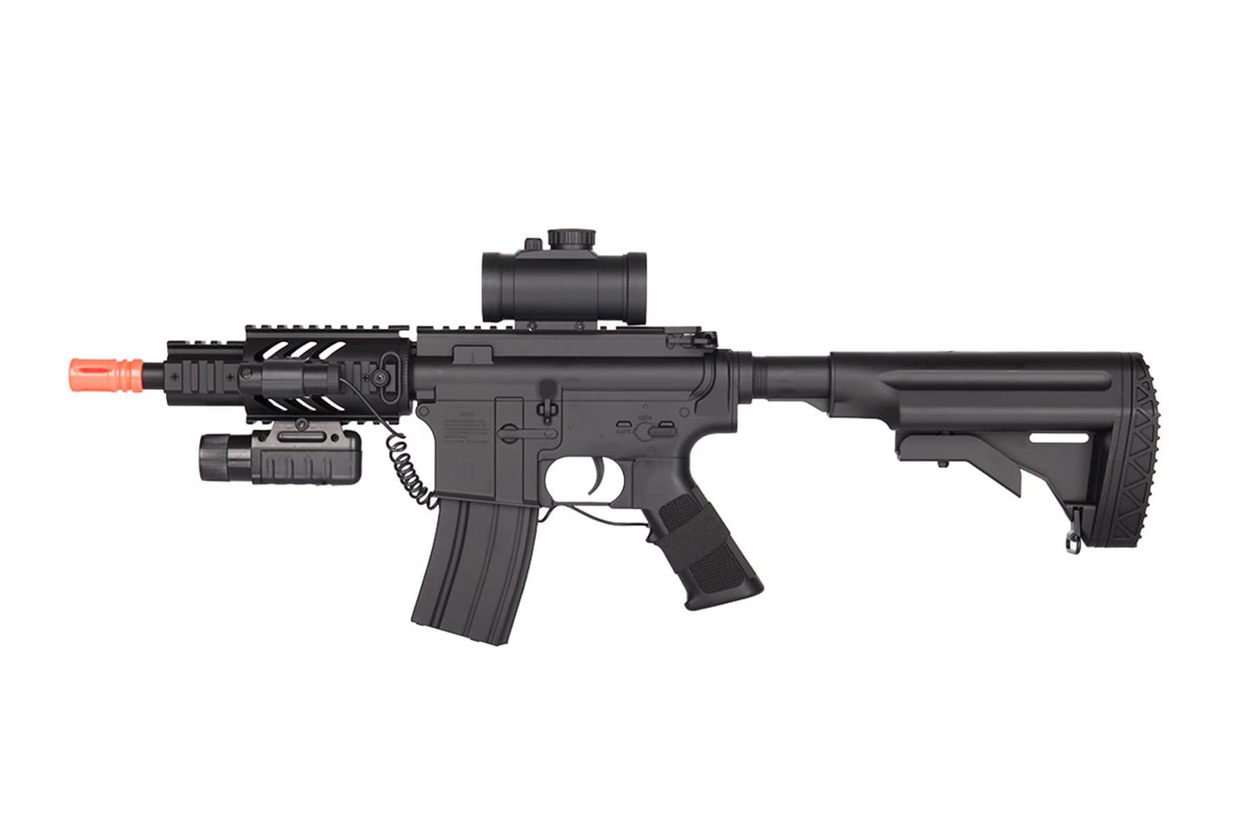 GoldenBall M4 CQC Full Automatic AEG Airsoft Rifle - Lightweight Durable Design with Flashlight & Scope (Battery & Charger Included) | Perfect for Tactical Training, Airsoft Battles & Outdoor Shooting Games