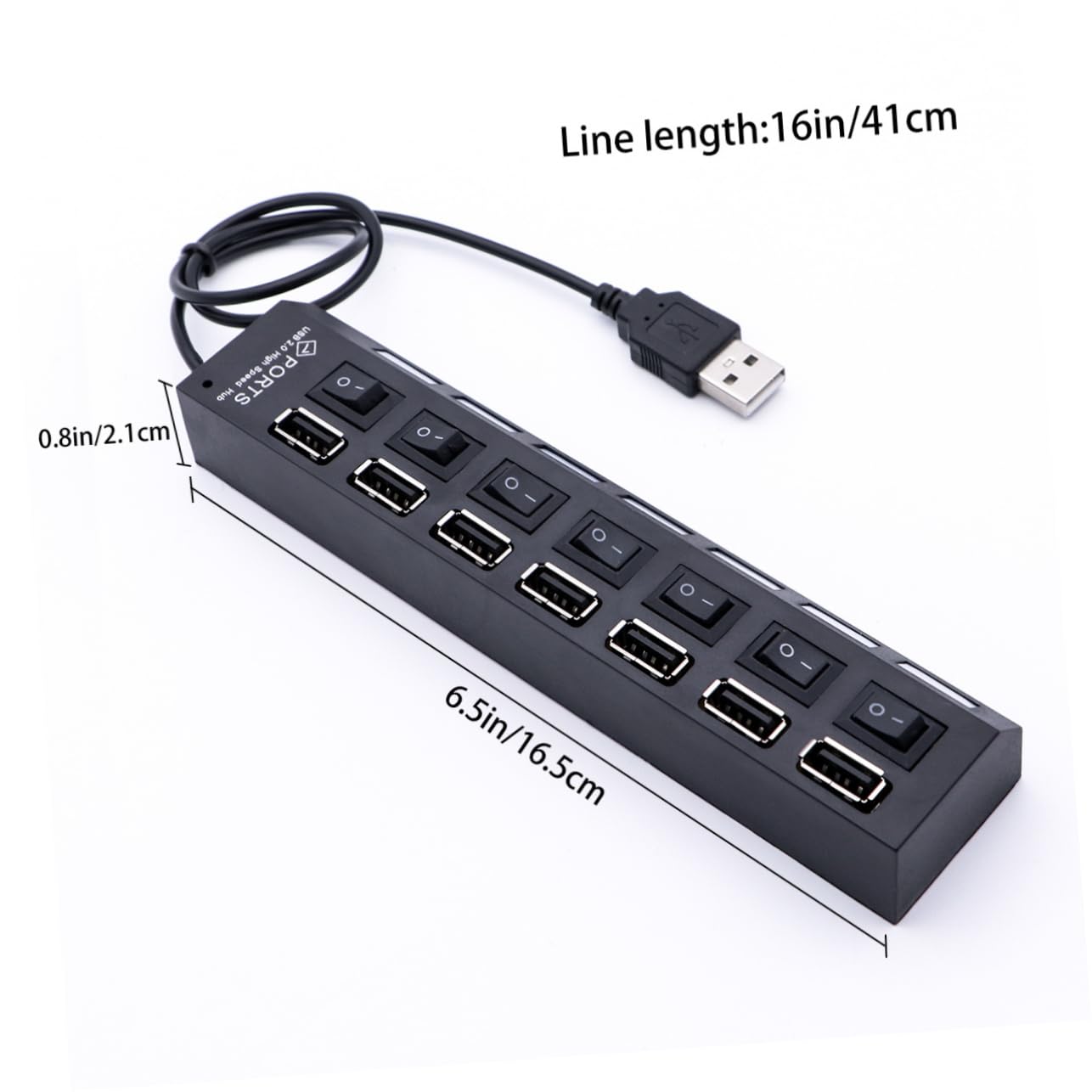 Homoyoyo 7-Port USB Hub Splitter - Slim & Portable USB 3.0 Data Hub Adapter for Laptop, PC, Mac - 3-Pack Multi-Port USB Expander for Charging, Data Transfer, Keyboard, Mouse & External Devices (Home/Office/Travel Use)