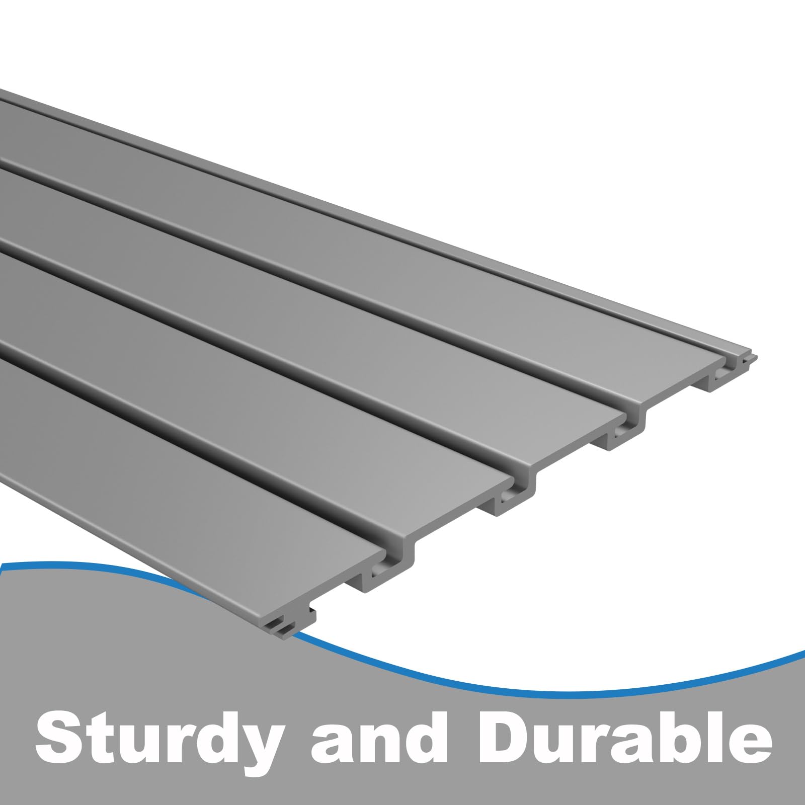 Duzzy 4' x 4' PVC Slatwall Panels - Garage Wall Storage Organizer System with Hooks & Hangers (Grey) - Perfect for Garage Organization, Retail Displays & Workshop Storage Solutions