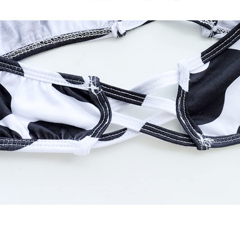 Sexy Japanese Maid Cosplay Costume for Women - Cute Cow Stockings & Pajama Set - Perfect for Halloween, Cosplay Parties, and Anime Conventions