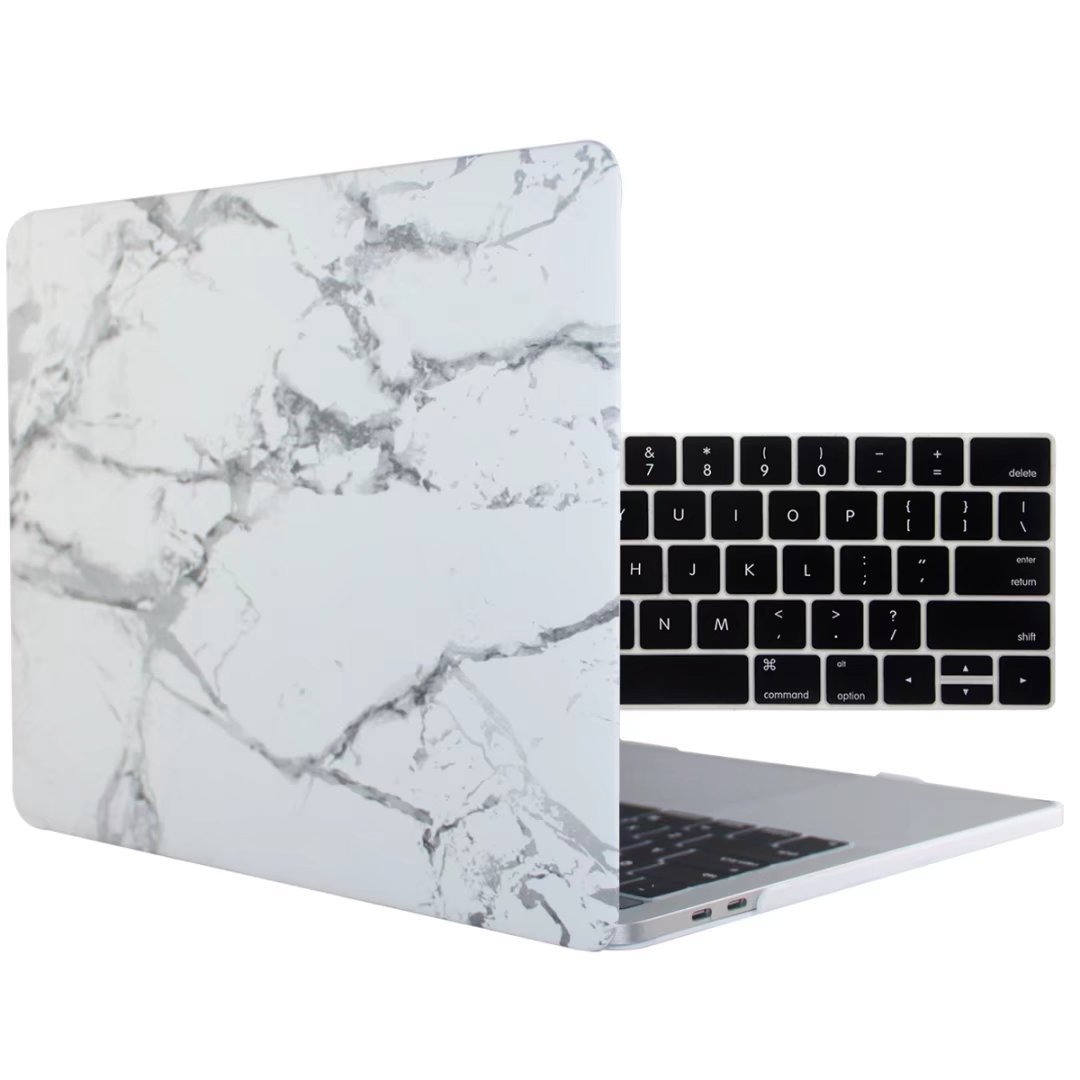TOJIA Hard Shell Protective Case for MacBook Pro 15 Inch Retina Display (2012-2015 A1398 Model) - Marble White Cover with Keyboard Protector | Durable Laptop Case for Work, Travel & School
