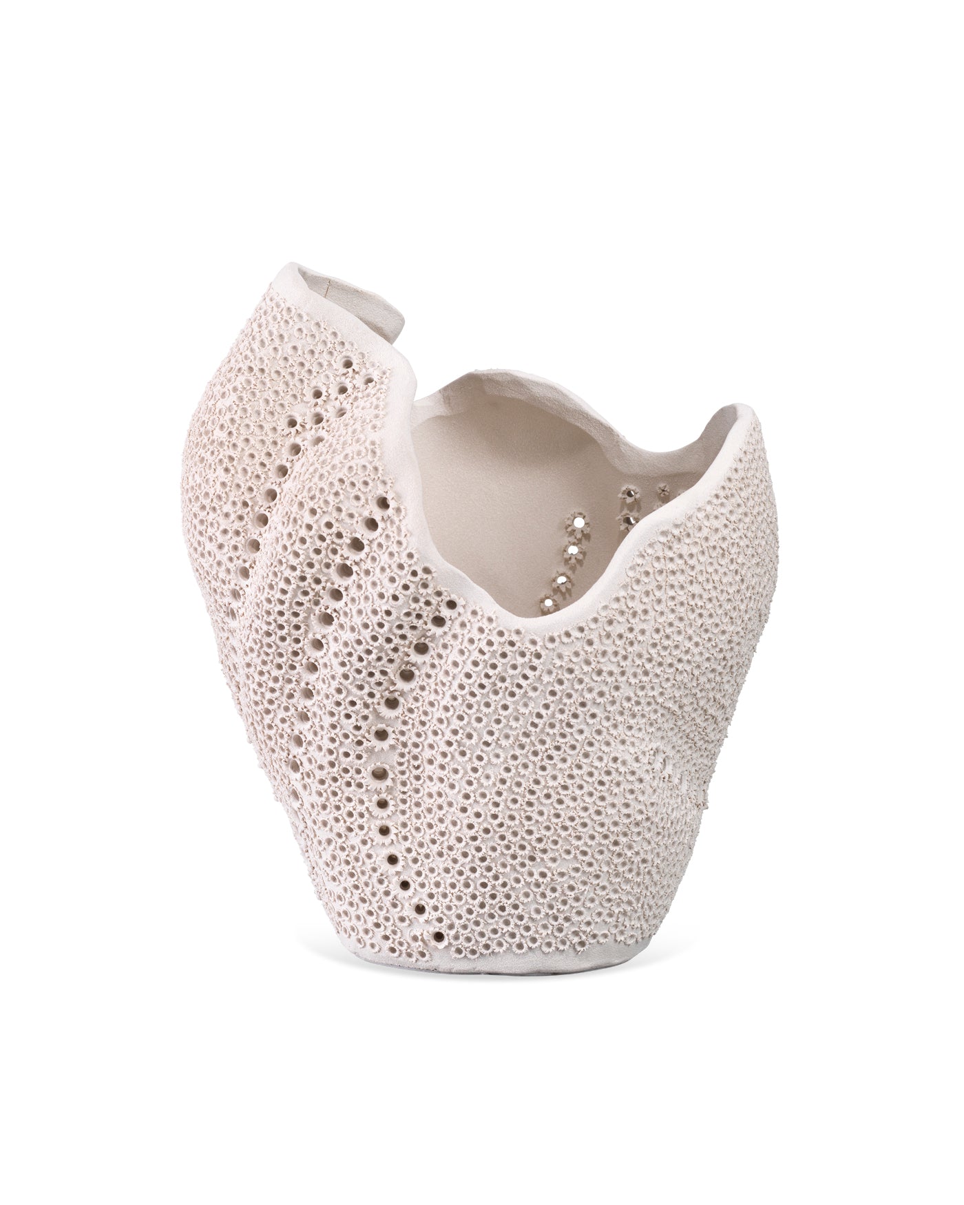 Eclipse Vase - Modern White Ceramic Flower Vase for Home Decor, Wedding Centerpieces & Office Desk Decorations