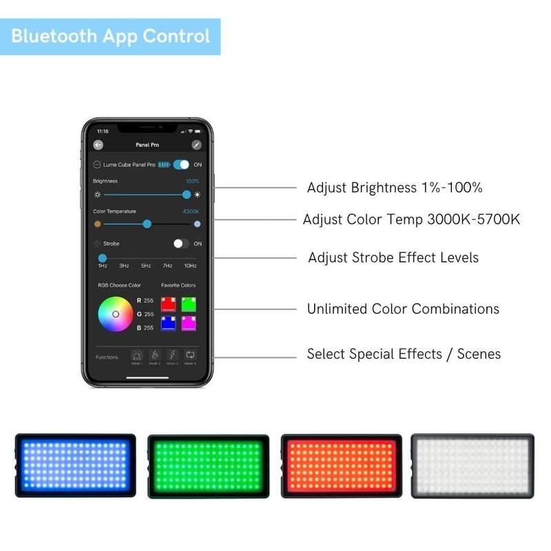 Lume Cube Panel RGB LED Light - Portable Photography Lighting for YouTube, TikTok, and Live Streaming - Perfect for Content Creators, Vloggers, and Studio Setups
