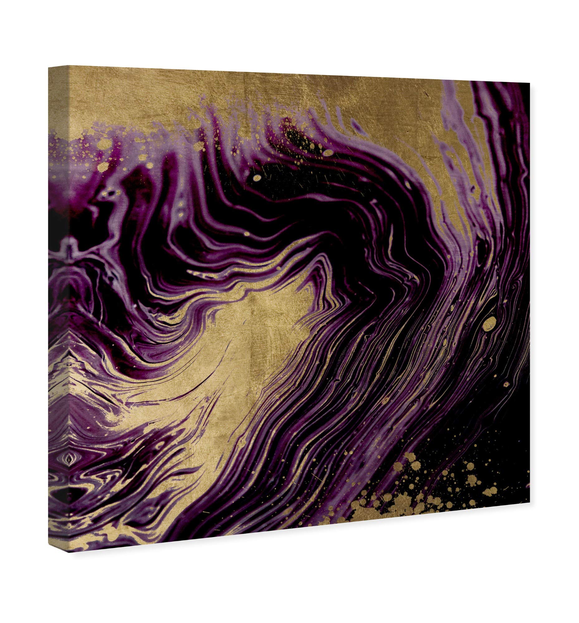 Oliver Gal Artist Co. Abstract Wall Art Canvas Print 'Plum Agate' - 20x20 Inches Gold & Purple Modern Home Decor - Perfect for Living Room, Bedroom or Office Wall Art
