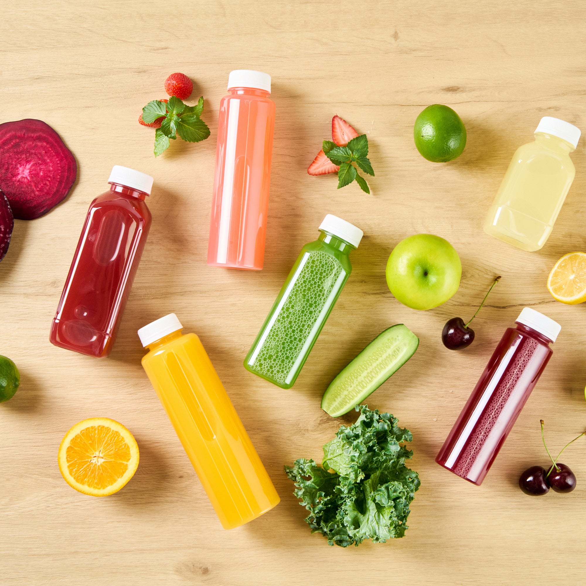 12 oz Square Clear Plastic Cold Pressed Juice Bottles with Safety Cap - 2 x 2 x 6.5 Inches - Pack of 100 - Perfect for Fresh Juices, Smoothies & Meal Prep Storage