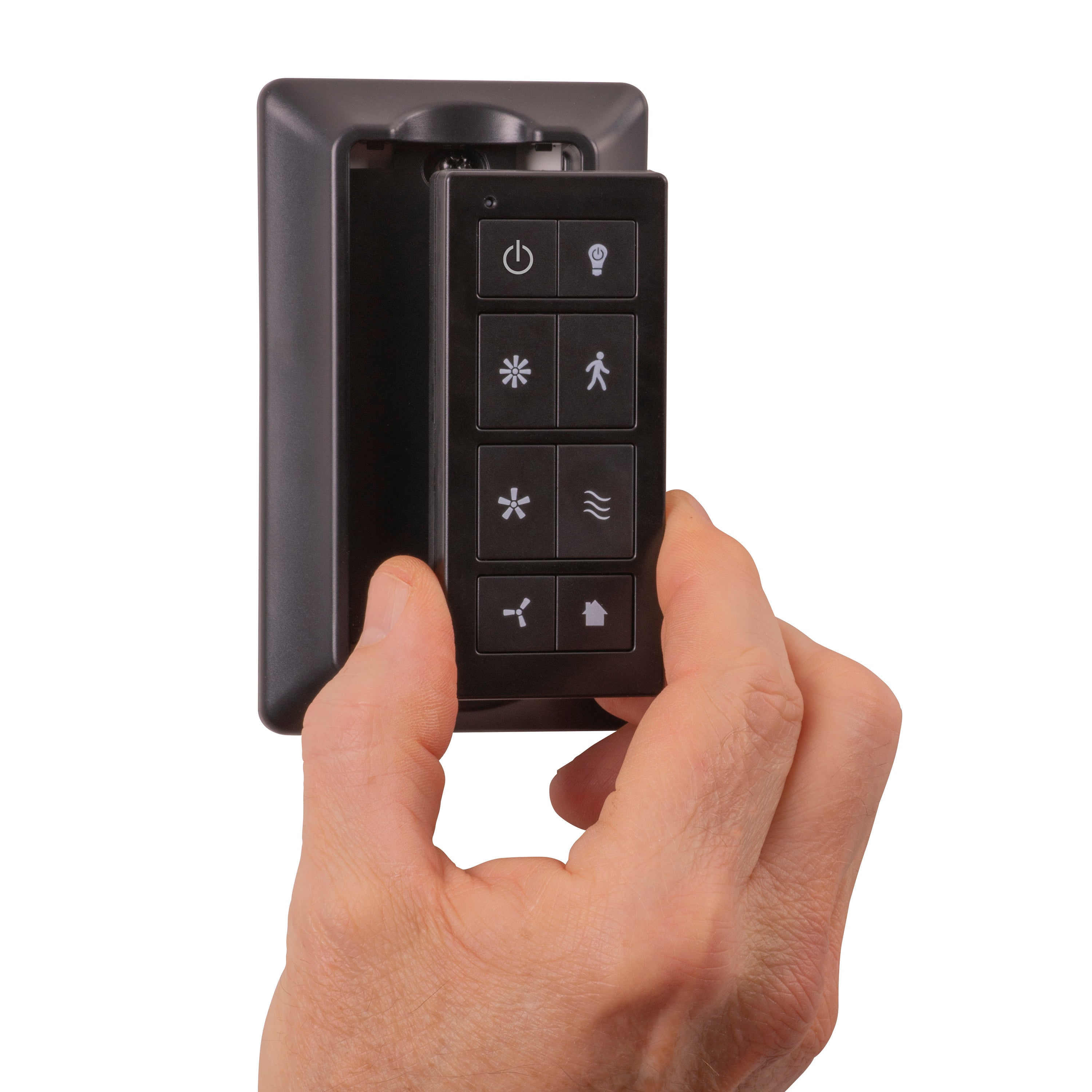 Universal Ceiling Fan Remote Control Kit with Wall Mount - Matte Black - Easy Installation for Living Room, Bedroom & Office