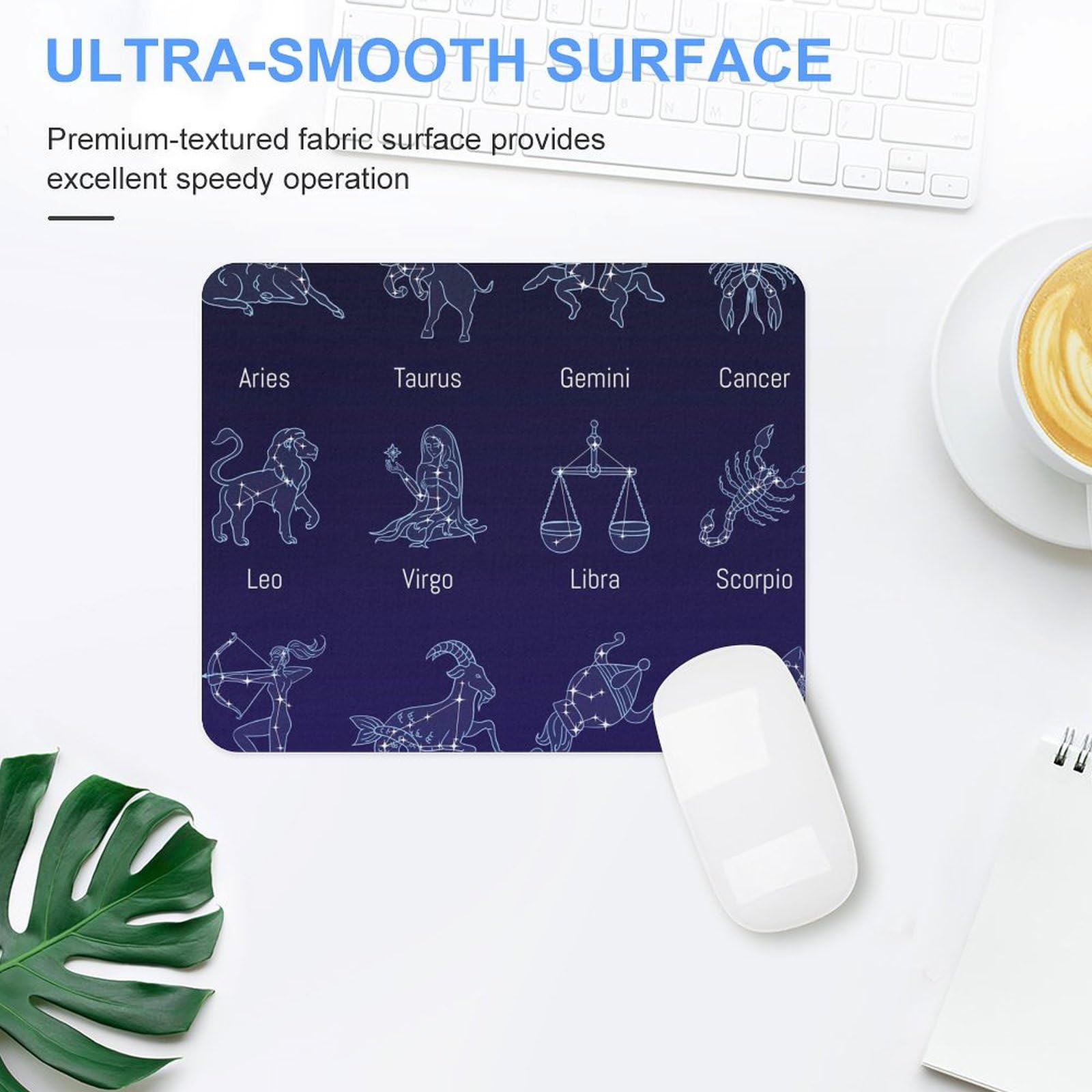 Zodiac Signs Sky Design Durable Non-Slip Waterproof Gaming Mouse Pad - 20x25cm Large Mouse Mat for PC Laptop Office & Home Use - Perfect for Gamers, Graphic Designers & Computer Work