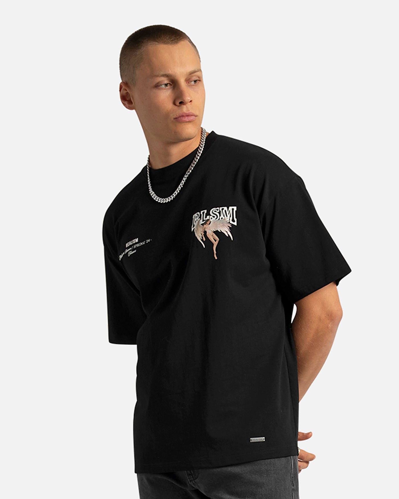 SSS Realism Guardian Tee - Black Men's Graphic T-Shirt for Casual Wear & Street Style | Soft Cotton Comfort Fit