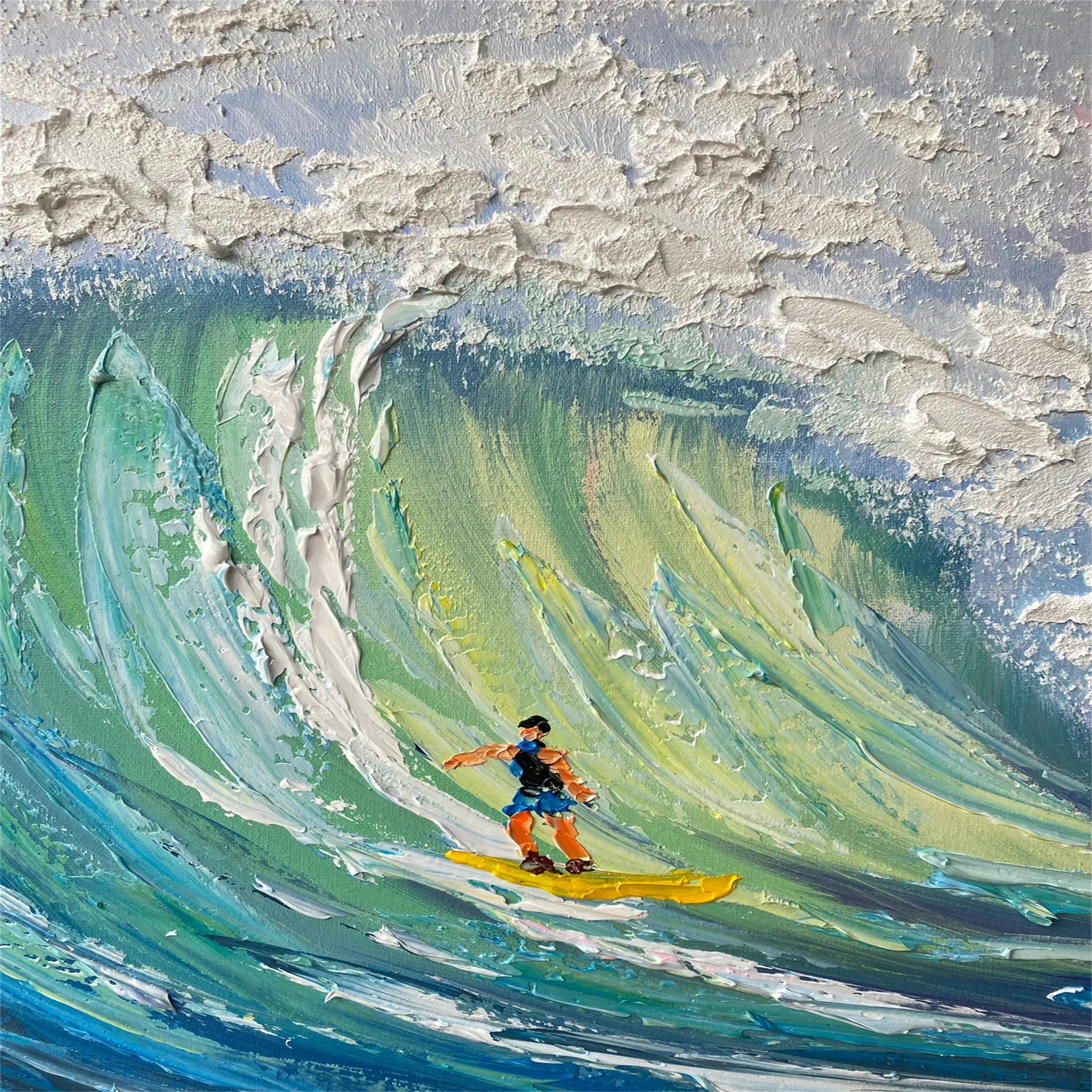 Ocean and Sky Painting #OS124 - Stunning Coastal Wall Art for Home & Office Decor - Perfect for Living Rooms, Bedrooms, and Beach House Interiors