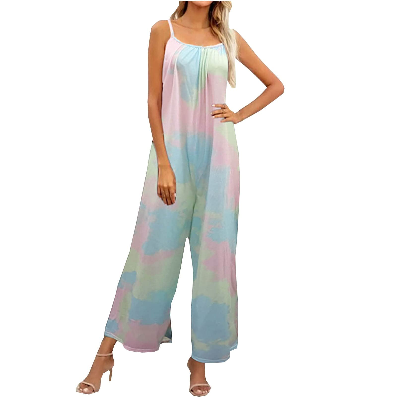 PSDG Women's Summer Rompers - Solid Color Backless Jumpsuits, Casual Sexy Sleeveless Playsuits with Wide Leg for Beach, Party & Vacation Outfits