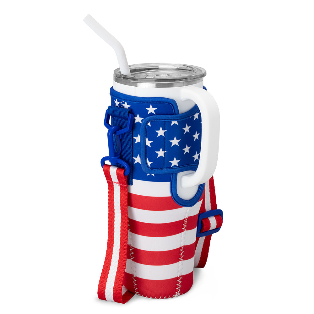 All American Mega Mug Sling 40oz - Large Insulated Tumbler with Handle for Coffee, Tea & Cold Drinks - Perfect for Camping, Travel & Outdoor Adventures
