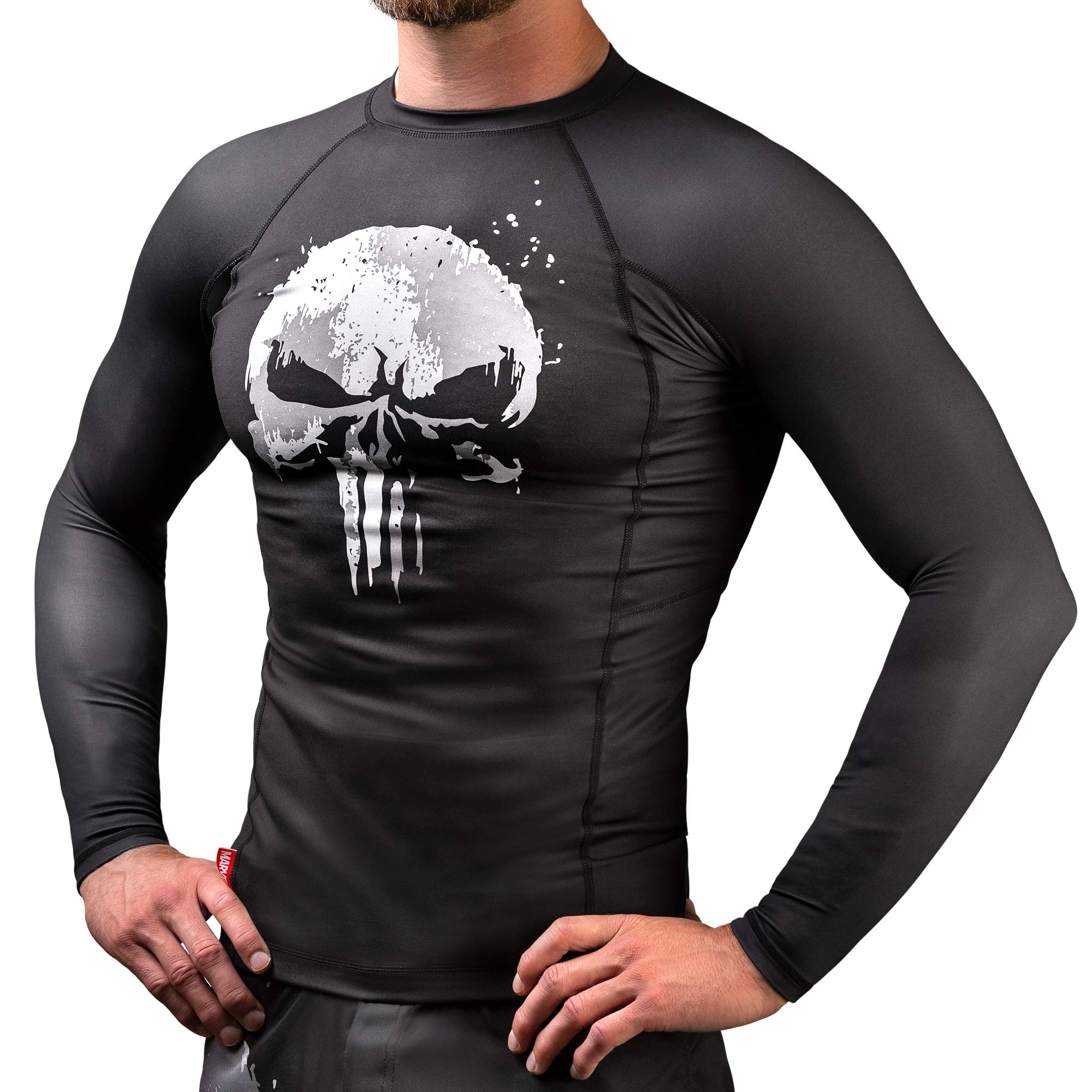 Hayabusa Men's Marvel Hero Elite Long Sleeve Jiu Jitsu Rash Guard - MMA, BJJ Training & Grappling Shirt for Martial Arts & Combat Sports
