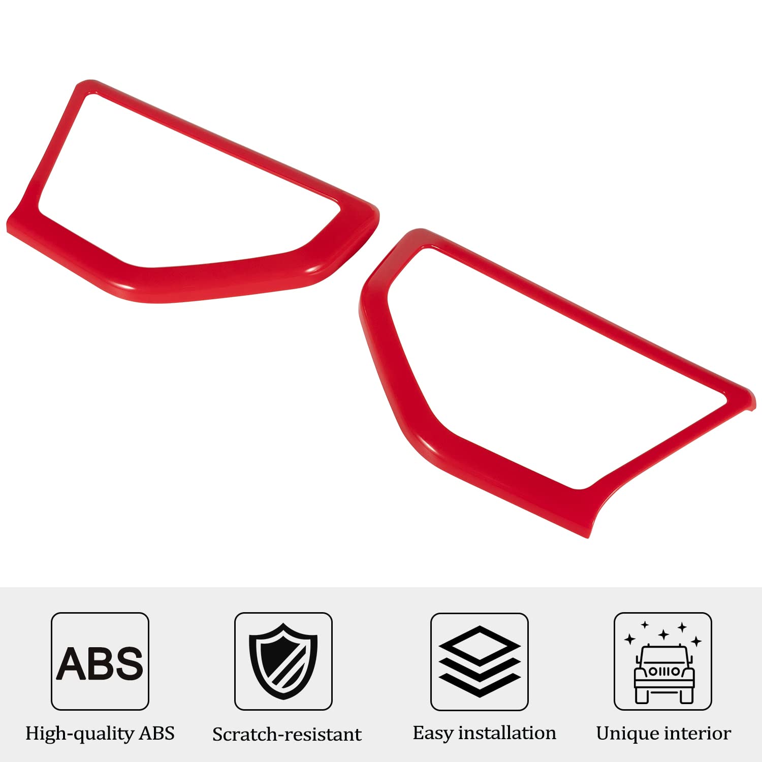 ABS A Pillar Speaker Cover Trim Stickers - Red Car Interior Accessories for Jeep Wrangler JL & JLU (2018-2024) | Enhance Sound & Style for Off-Road Adventures