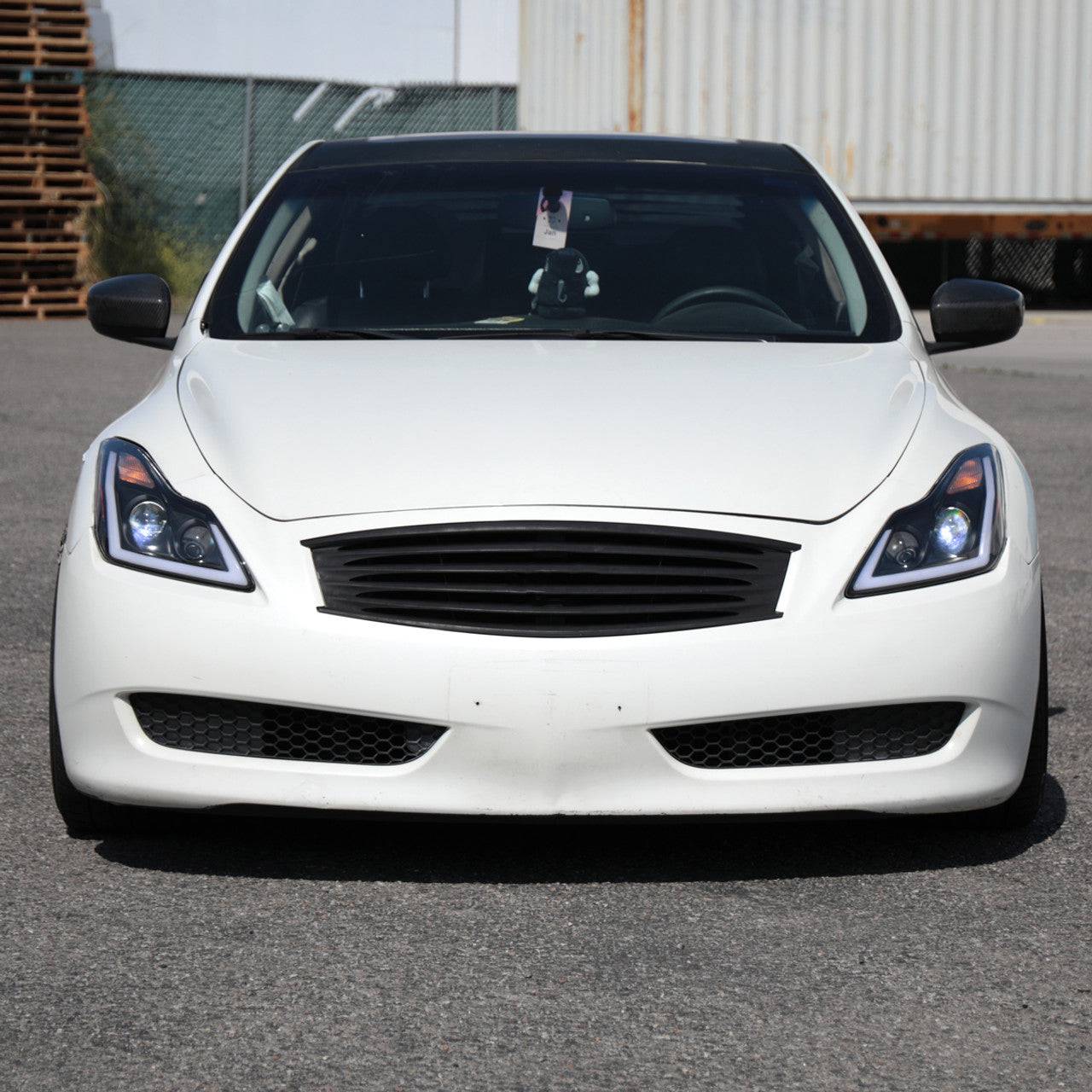 2008-2013 Infiniti G37 / 2014-2015 Q60 Coupe & Convertible LED Headlight Set with Sequential Switchback Turn Signal & Projector - Matte Black Housing & Clear Lens - Upgrade for Night Driving & Enhanced Visibility