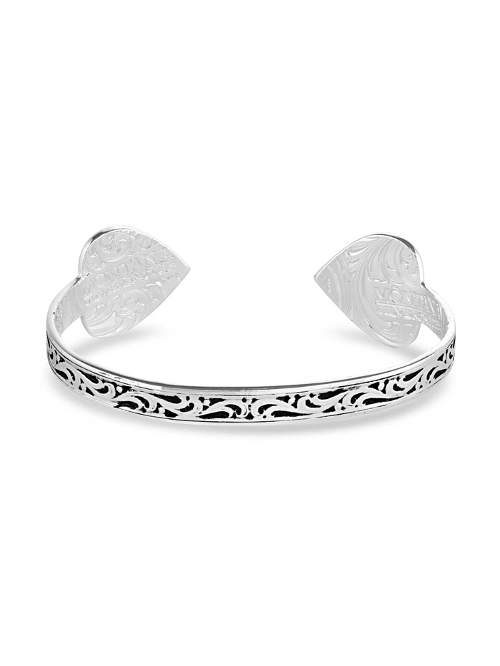Montana Silversmiths BC4880 Women's Ace of Hearts Sterling Silver Cuff Bracelet - Perfect for Valentine's Day Gifts, Anniversary Presents & Everyday Elegance