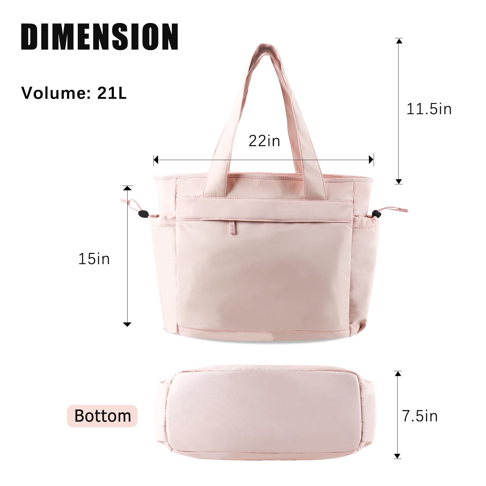 Stylish Large Tote Bag for Women - Lightweight Travel & Gym Shoulder Bag with Laptop Compartment & Secure Zipper - Perfect for Work, Weekend Getaways, Yoga Class and Daily Commute