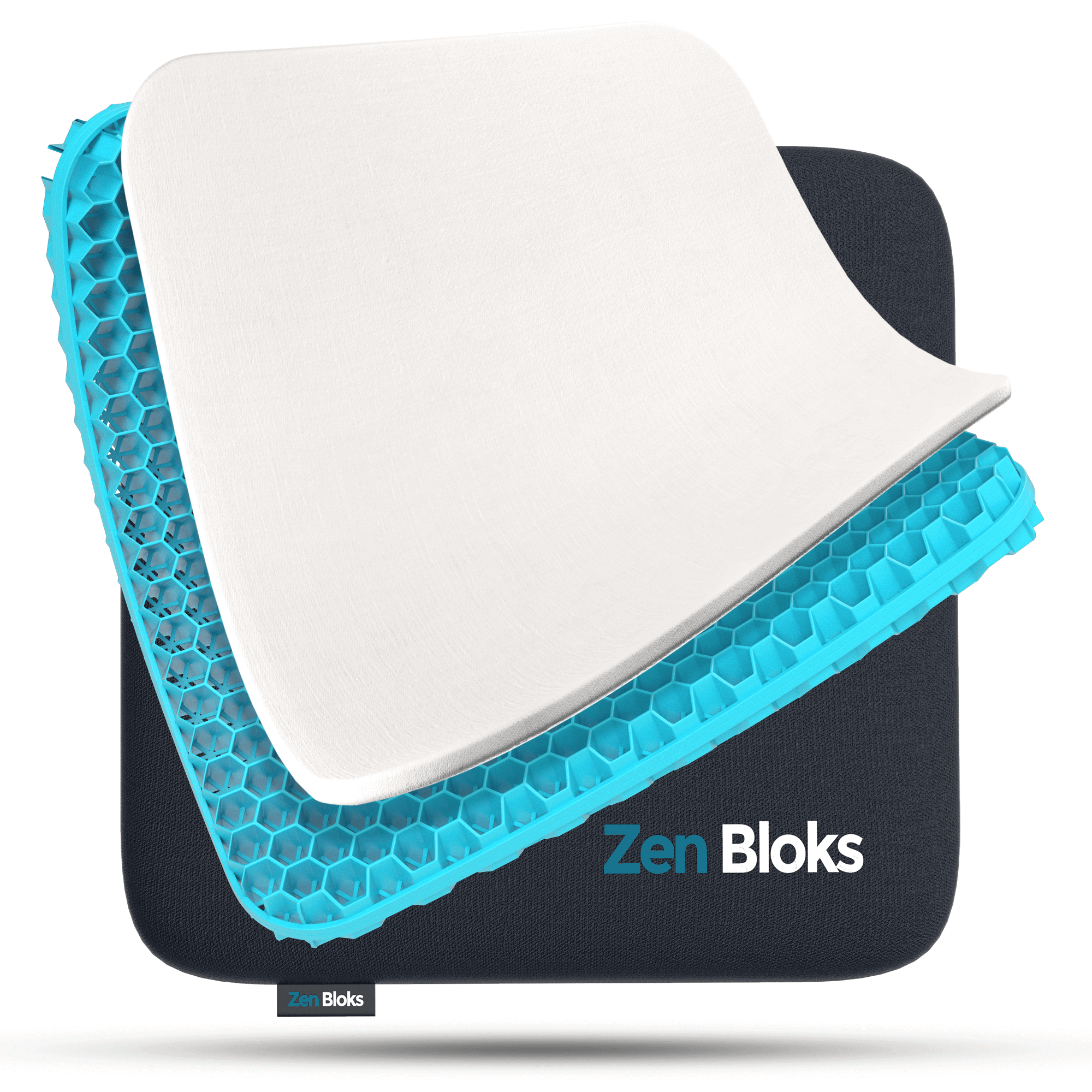 ZenBloks XL Gel Seat Cushion for Pressure Relief – Orthopedic Comfort for Office Chair, Car Seat & Wheelchair – Perfect for Long Sitting, Driving & Back Pain Relief