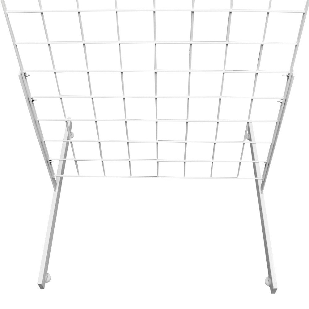 MH GLOBAL 3-Piece White Gridwall Panel Display Set with T-Leg Base - 4 Feet Tall for Retail Store, Trade Show & Boutique Visual Merchandising