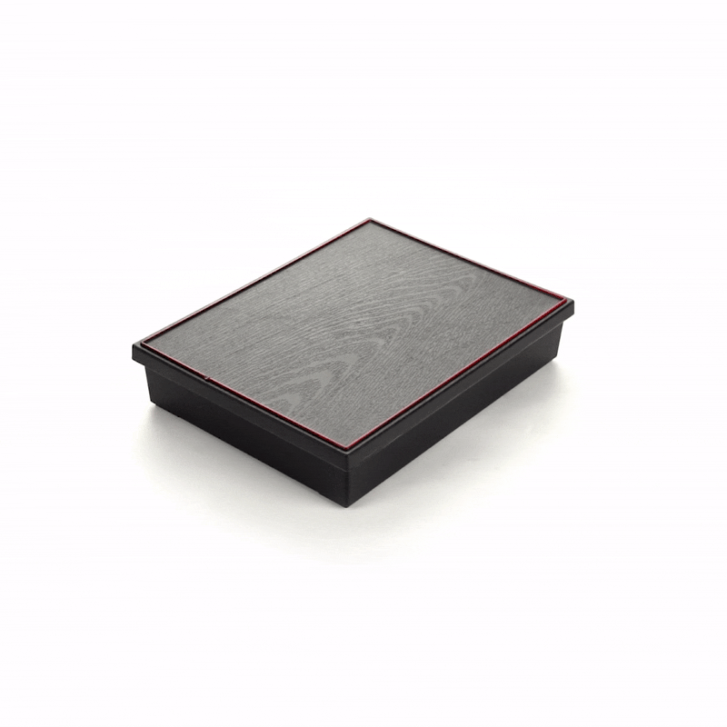 Japanese Style Bento Box - 5 Compartment Black & Red Lunch Box (10.75