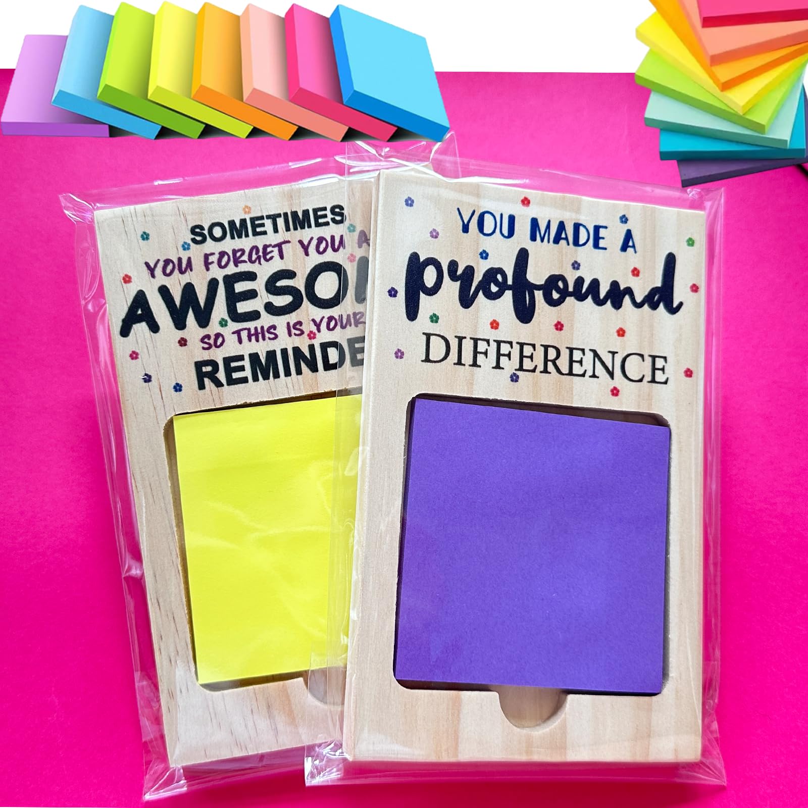 Employee Appreciation Gifts - 30pcs Sticky Notes Holder for Coworkers, Teachers & Students - Office & Classroom Supplies